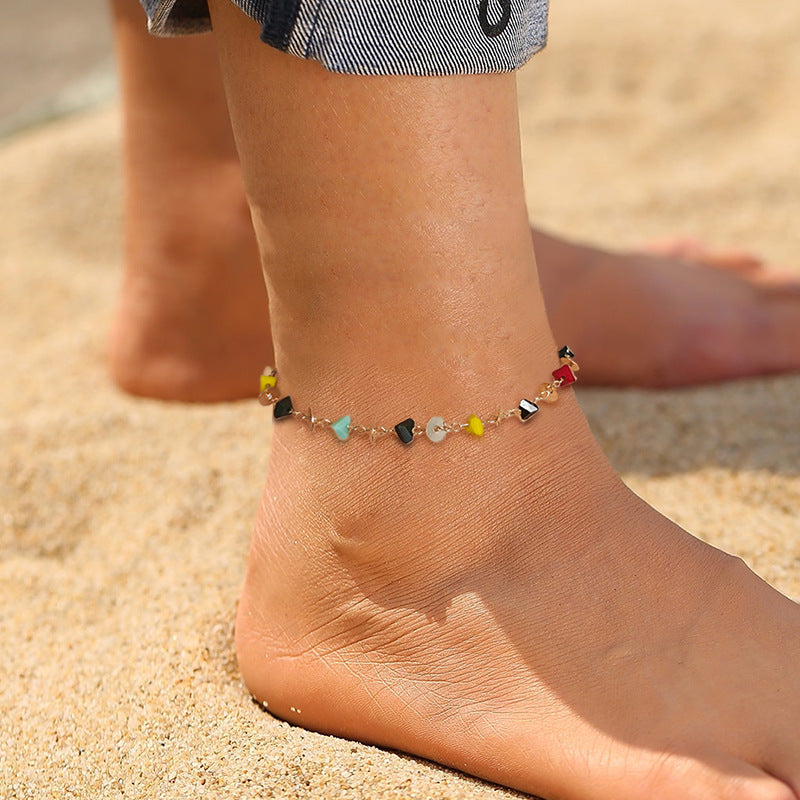 Agate Stones Tassel Anklet