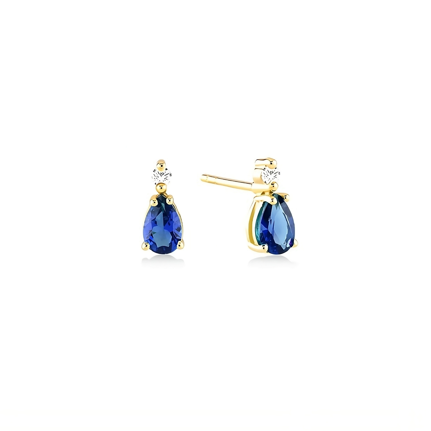 Gold Blue Zircon Earrings