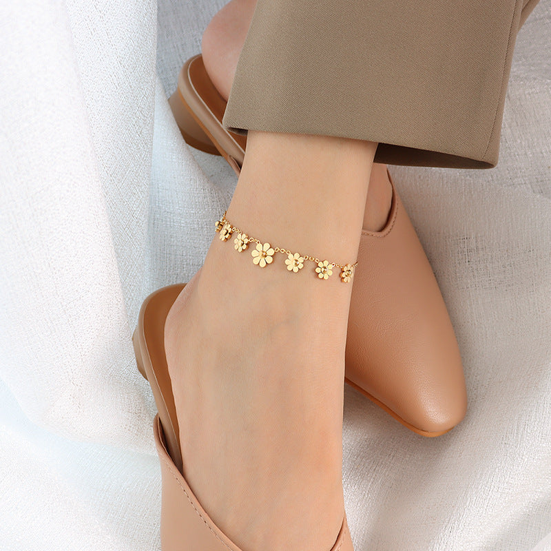 Gold Flower Anklet