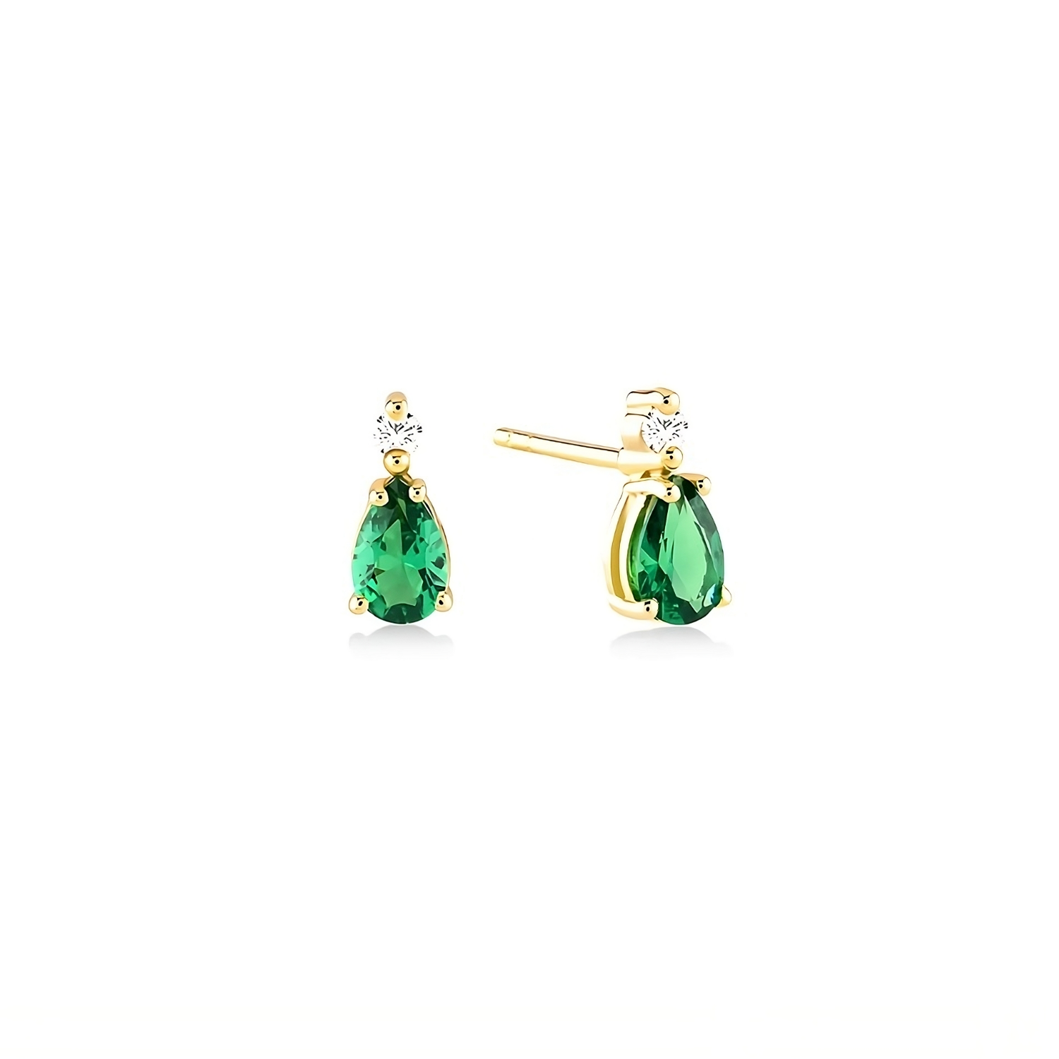 Gold Green Zircon Earrings