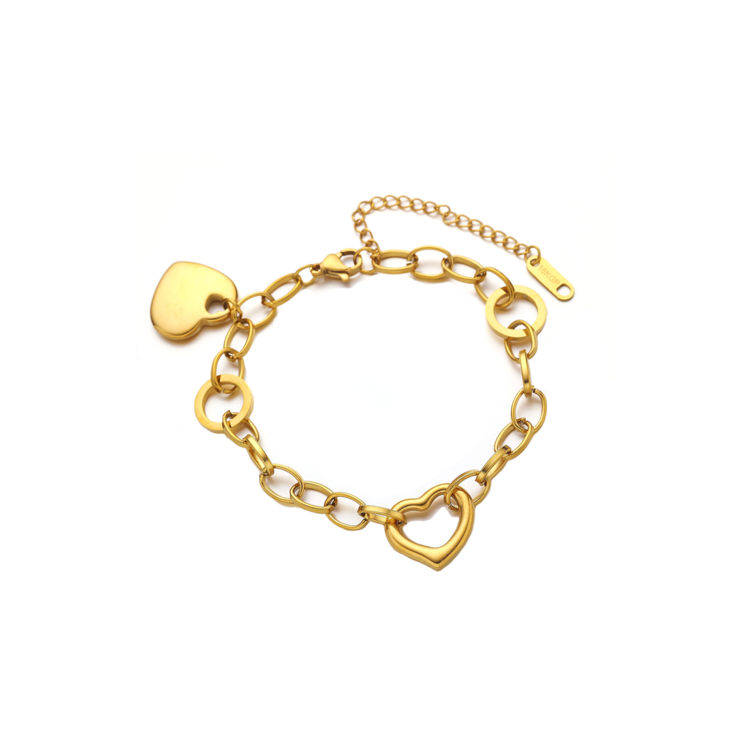 Gold Hollow Heart Bracelet