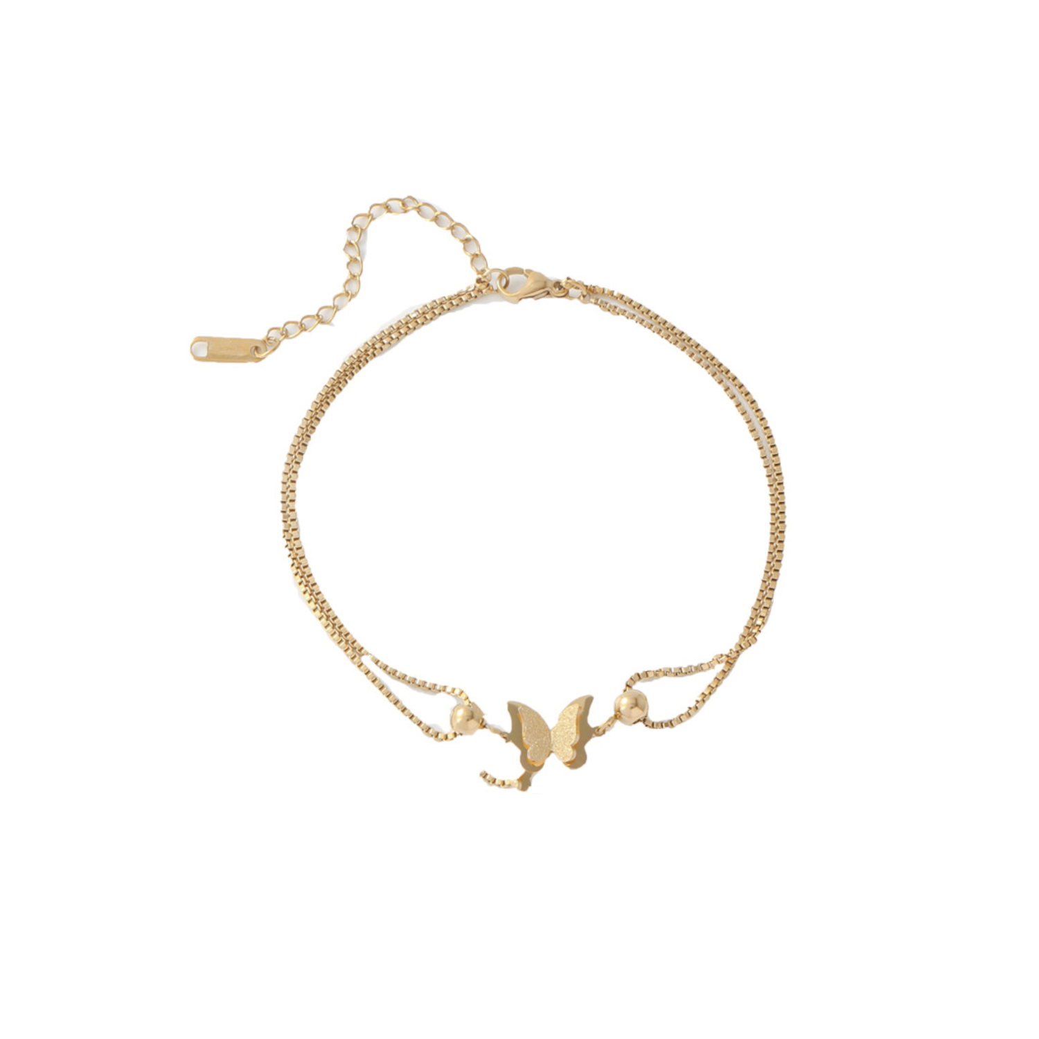 Gold Layered Butterfly Anklet