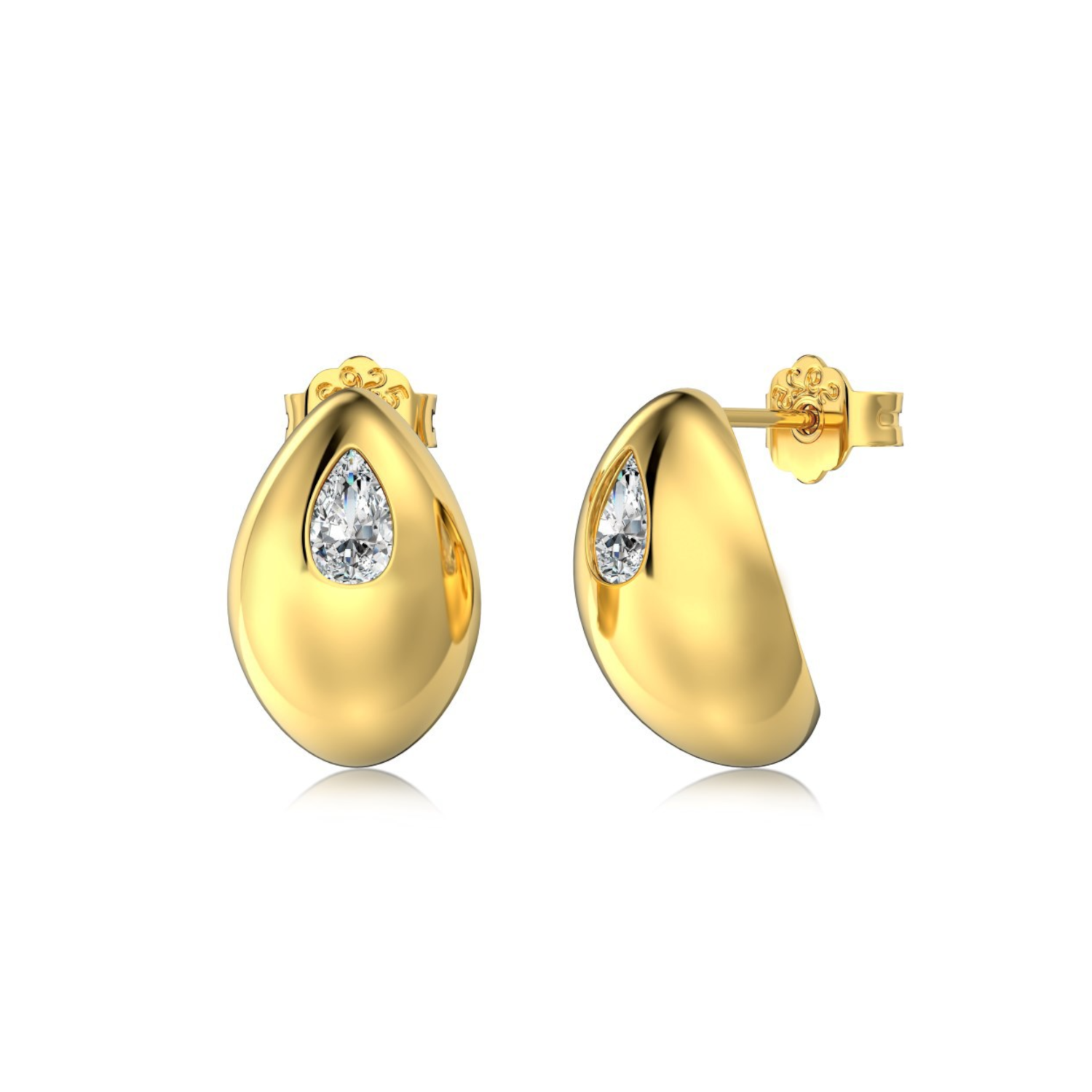 Gold Zircon Earrings