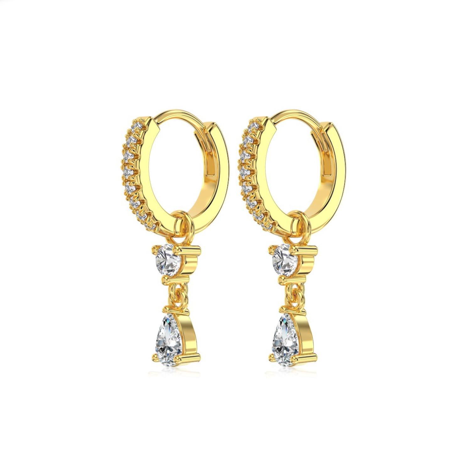 Gold Zircon Earrings