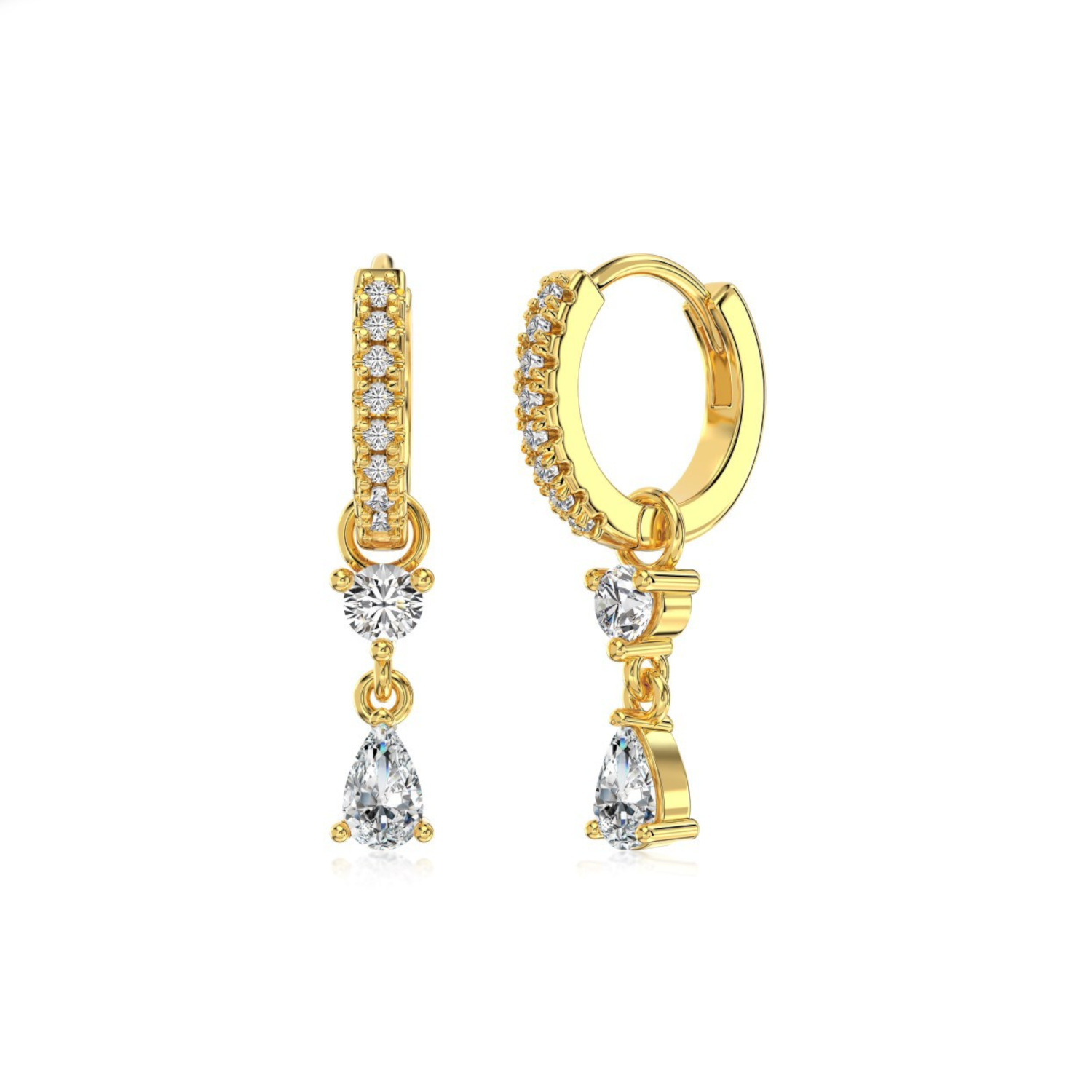 Gold Zircon Earrings