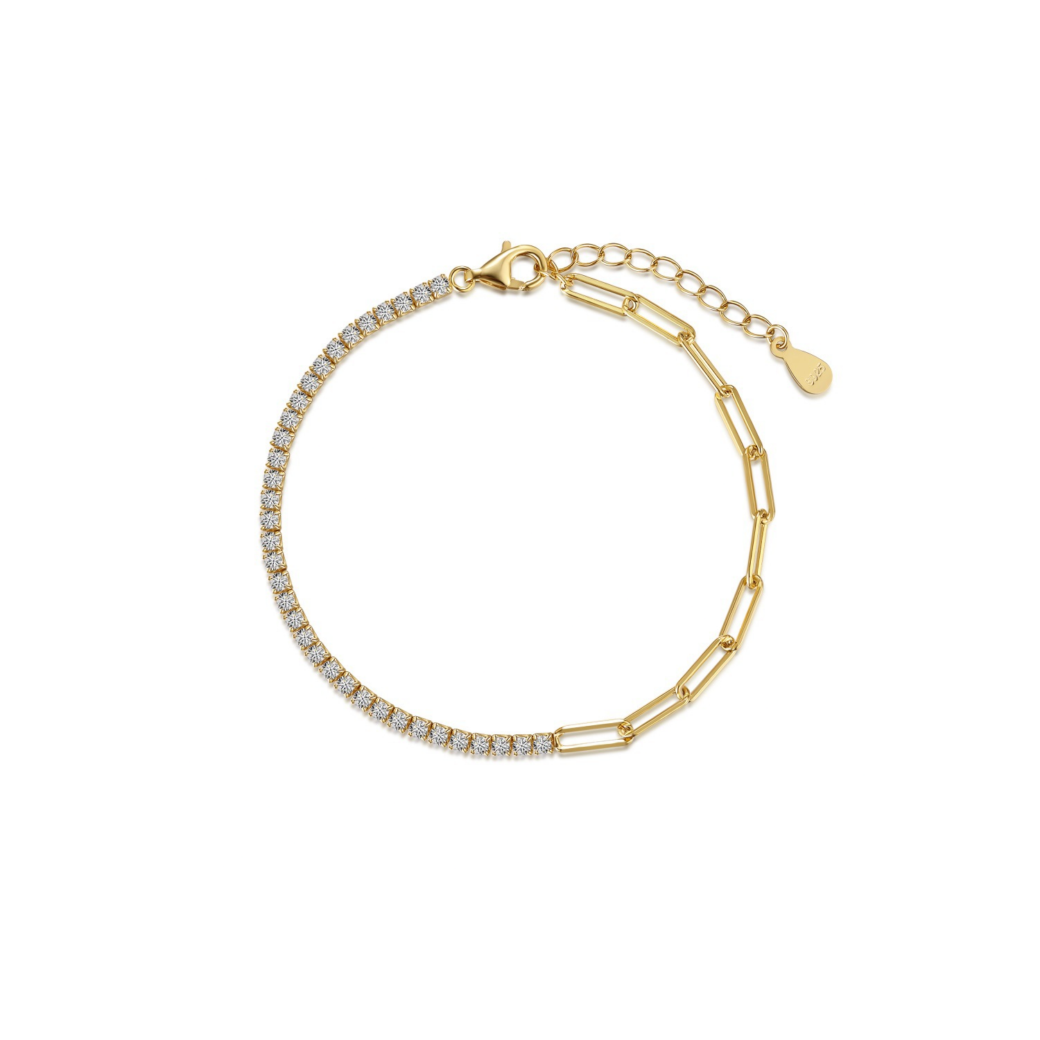 Gold Zircon Inlaid Bracelet