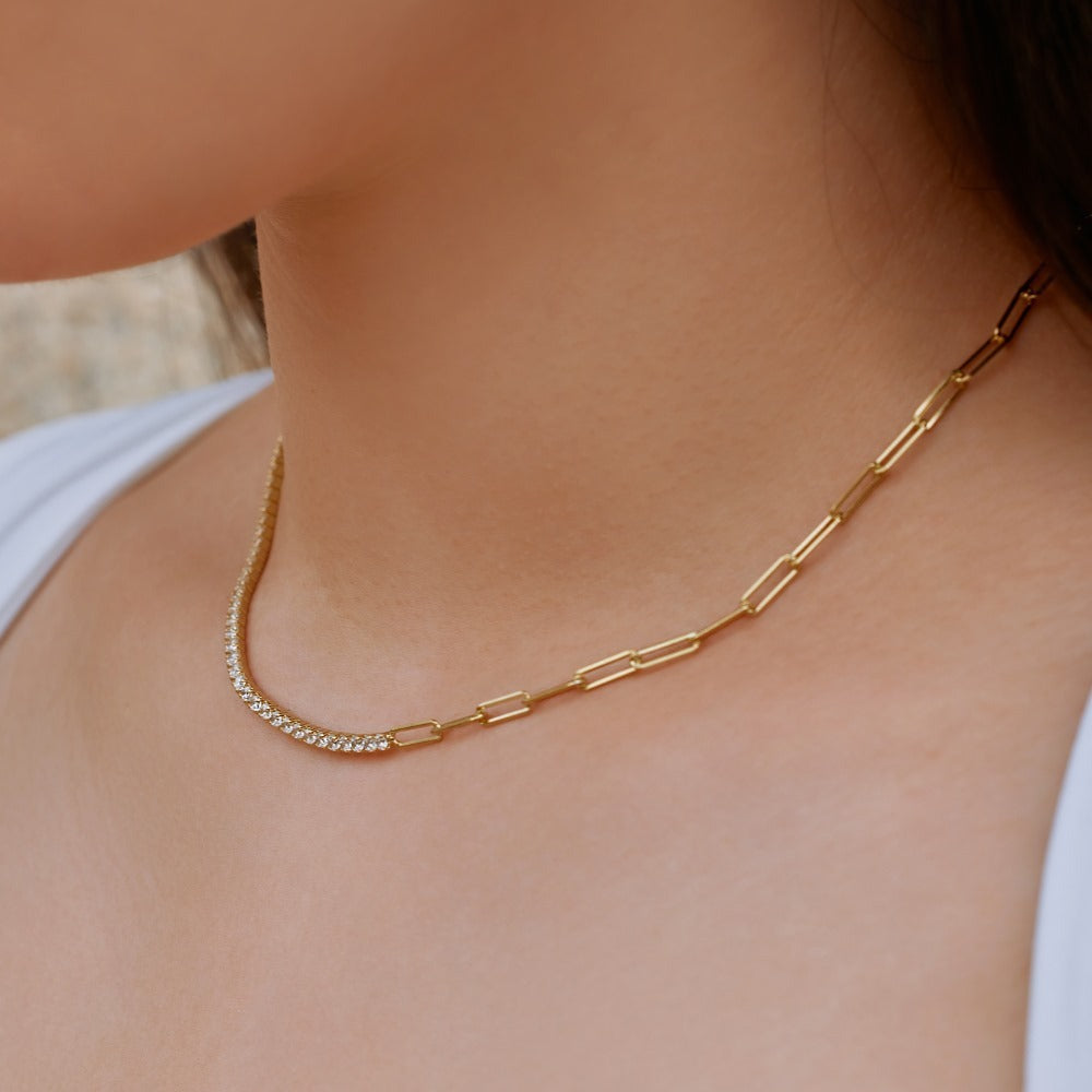 Gold Zircon Necklace