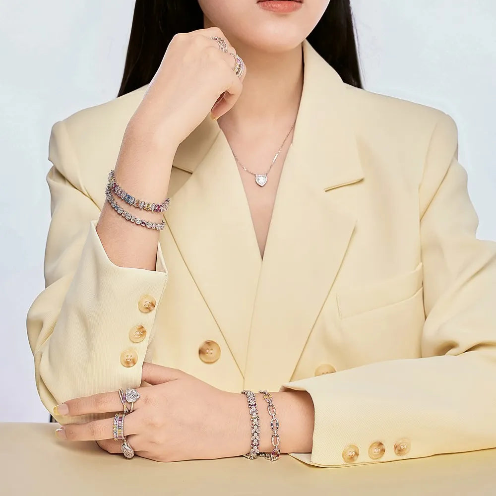 Silver Zircon Heart Cut Iced Halo Pendant Necklace