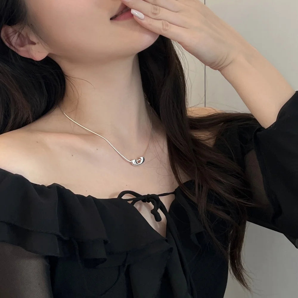 Silver U Bar Necklace