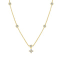 Silver Zircon Round Cut Star Pendant Necklace