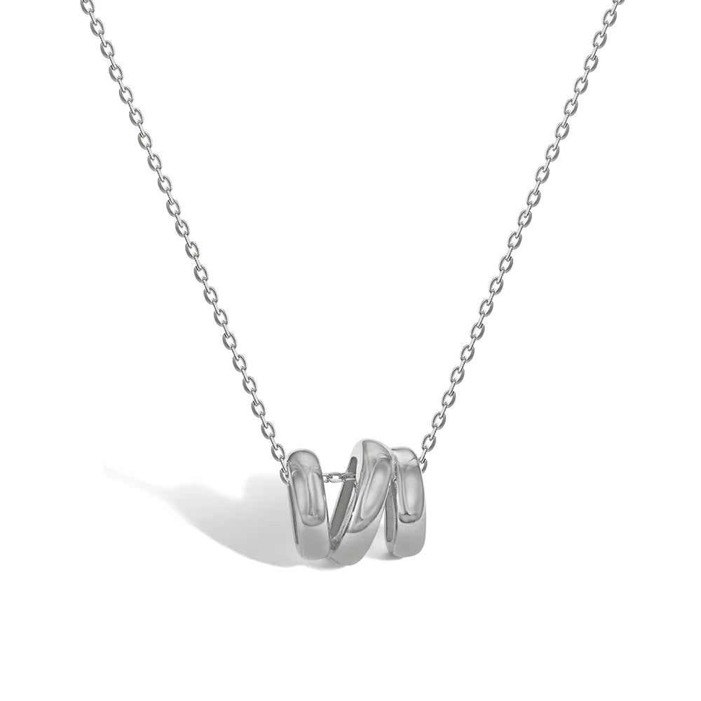 Silver Twisted Thread Pendant Necklace