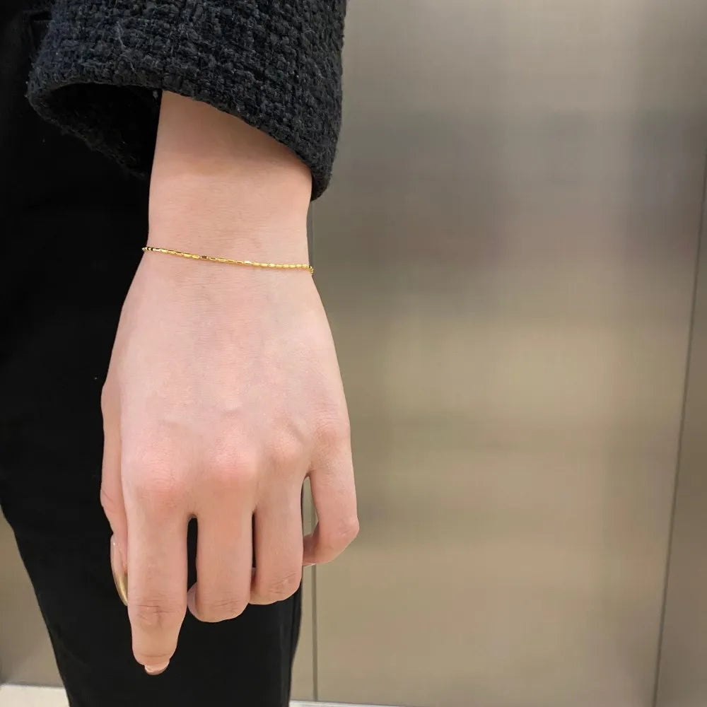 Silver Bean Chain Bracelet