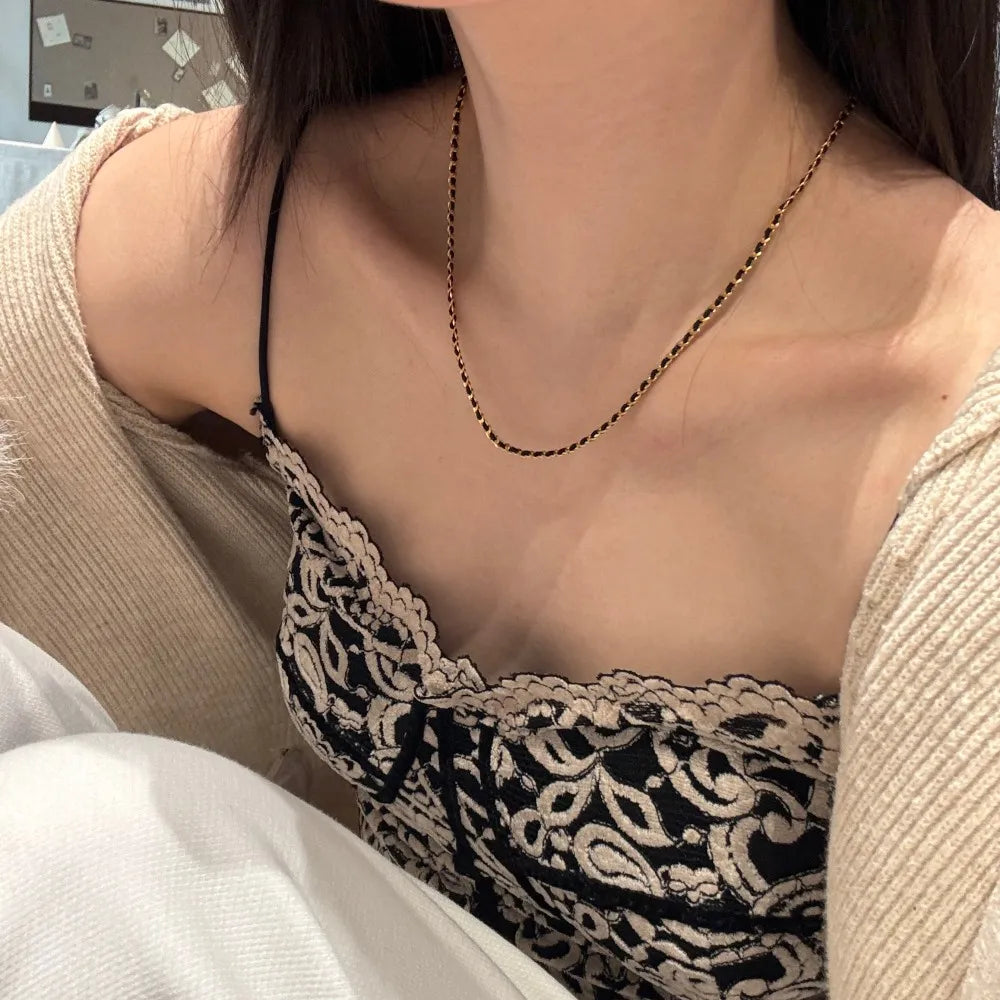 Silver Weaving Link Chain Necklace