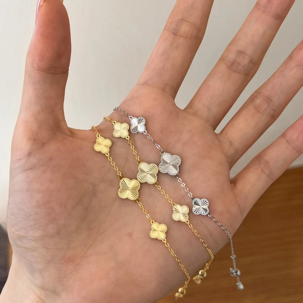 Silver Clover Charm Bracelet