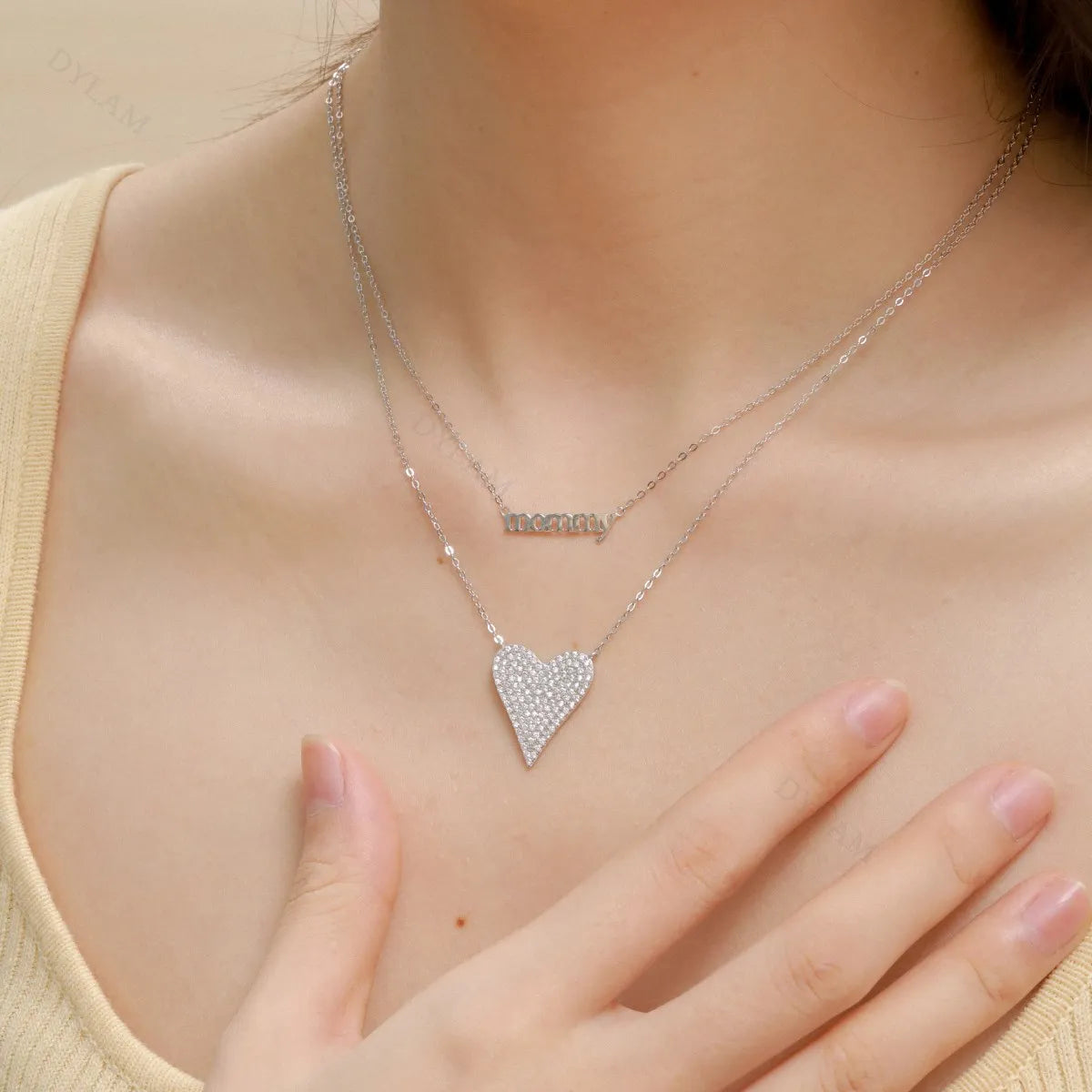 Silver Mommy Bar Necklace