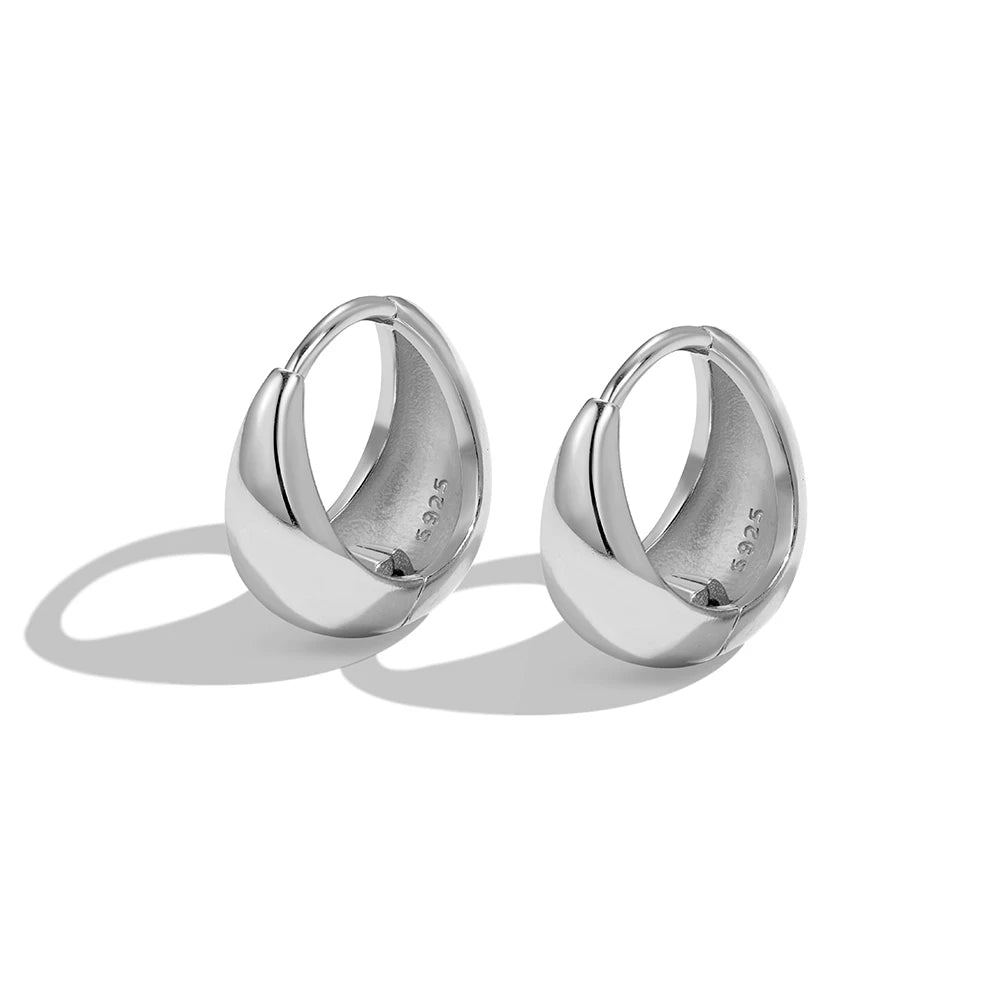 Silver Chunky Ear Hoops