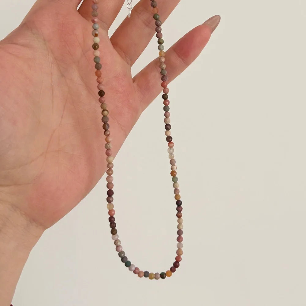 Silver Simple Beaded Necklace