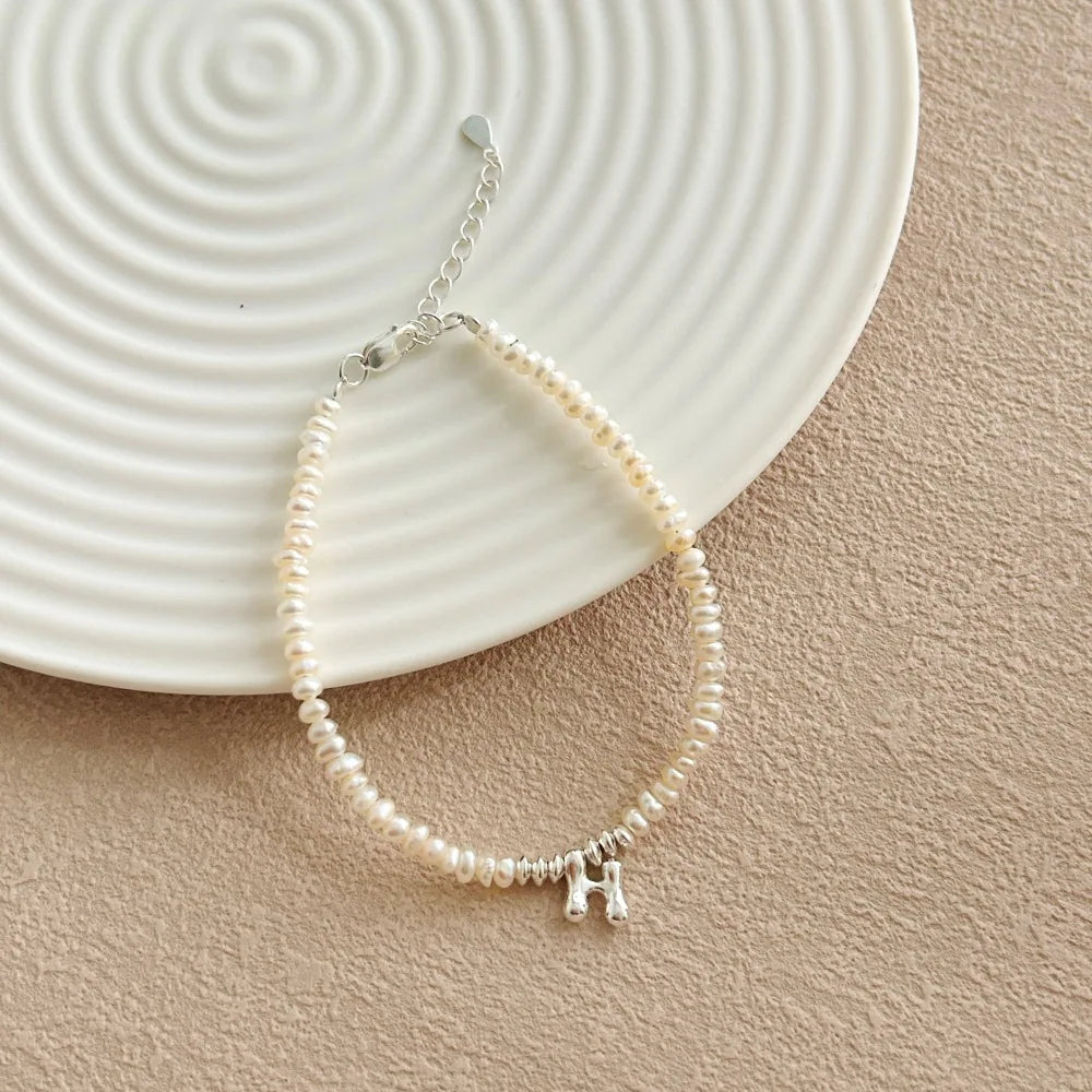 Silver Pearl Multi Layer Beaded Bracelet