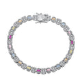 Silver Zircon Baguette Cut Dots Tennis Bracelet