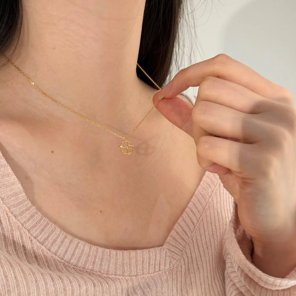 Silver Pretzel Pendant Necklace