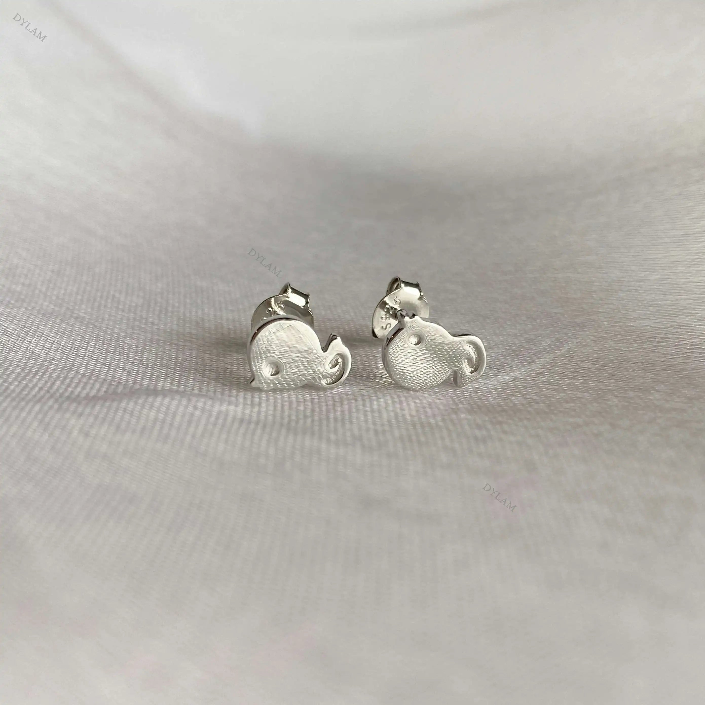 Silver Duck Ear Studs