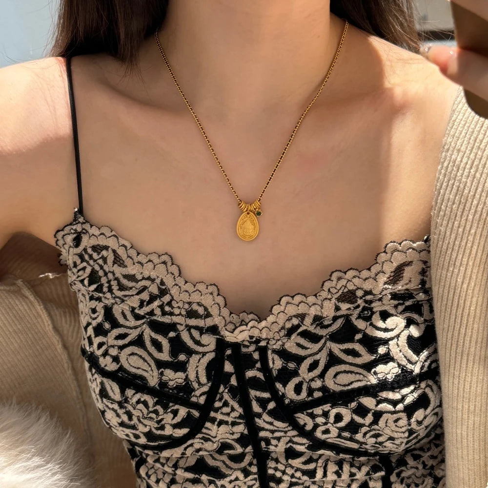 Silver Weaving Link Pendant Necklace