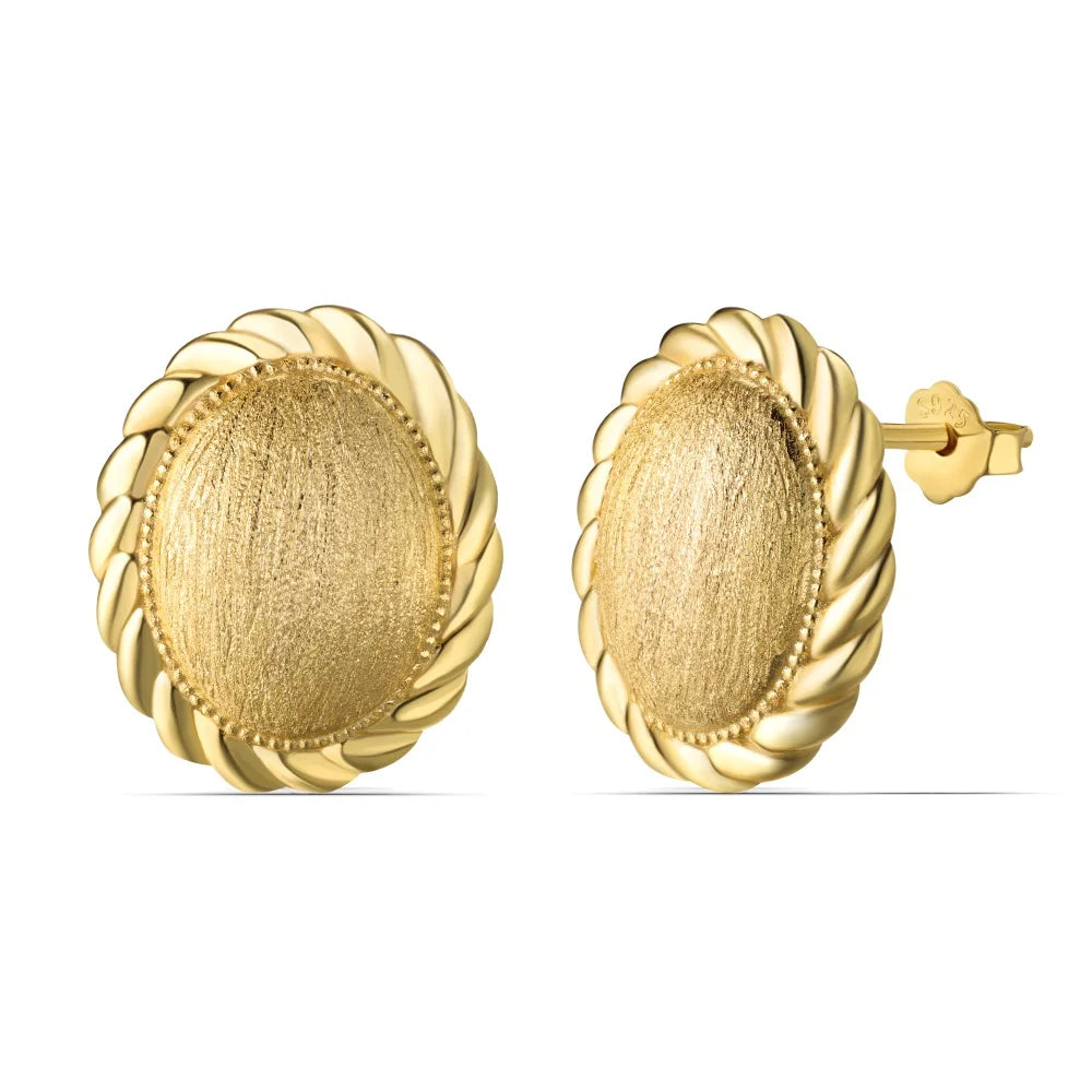 Silver Framed Ear Studs