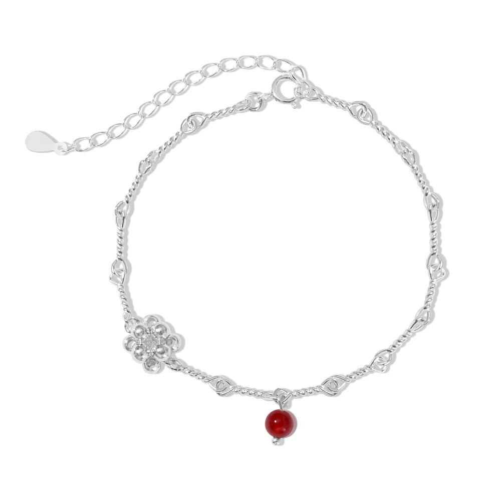 Silver Charm Beaded Bracelet