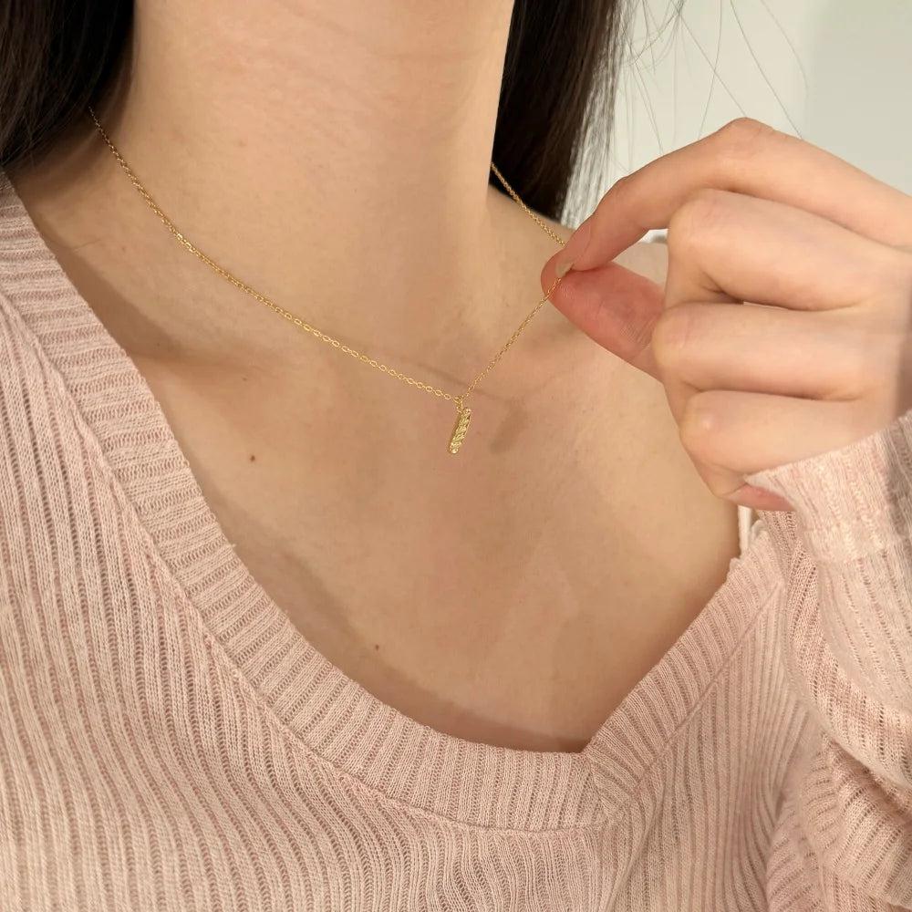 Silver Bread Pendant Necklace