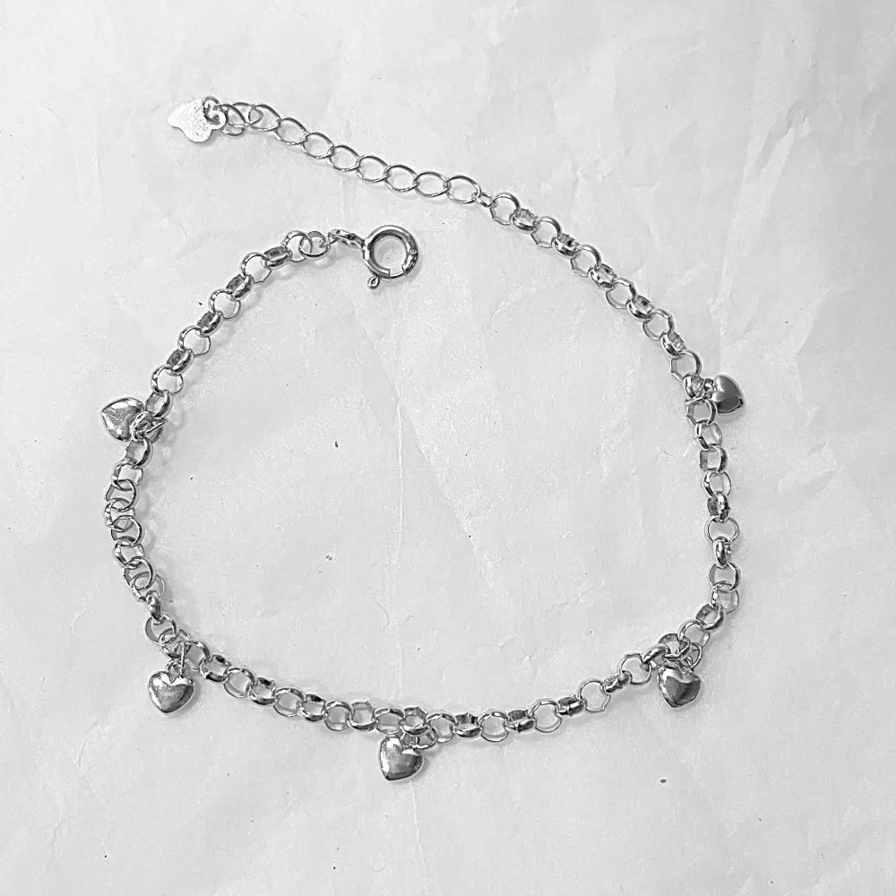 Silver Heart Charm Bracelet