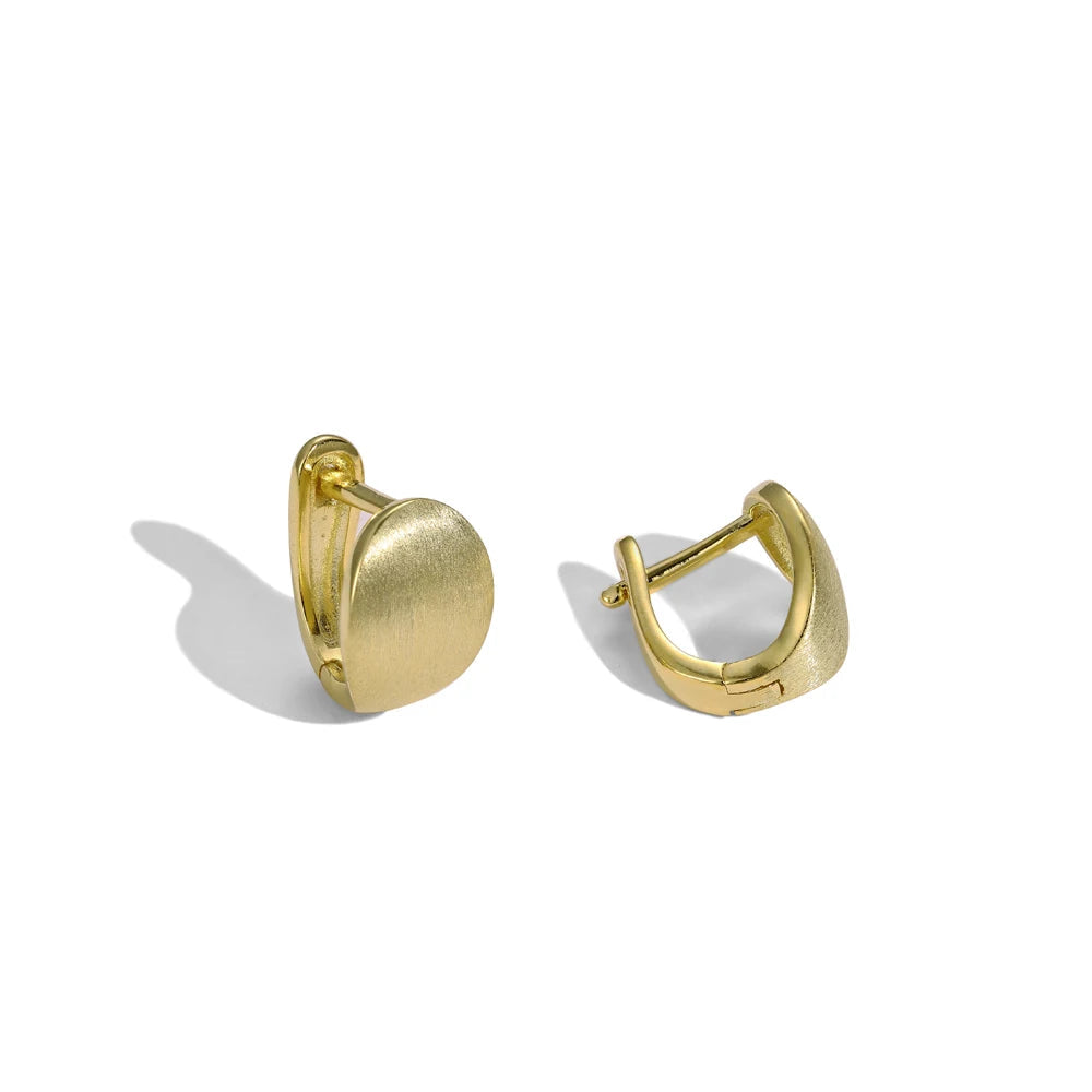Silver Chunky Curved Huggie Earrings