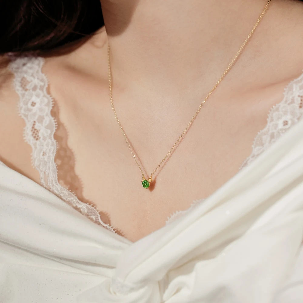 Silver Zircon Round Cut Elk Pendant Necklace