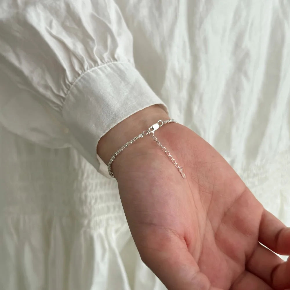 Silver Pearl Multi Shape Beaded Bracelet