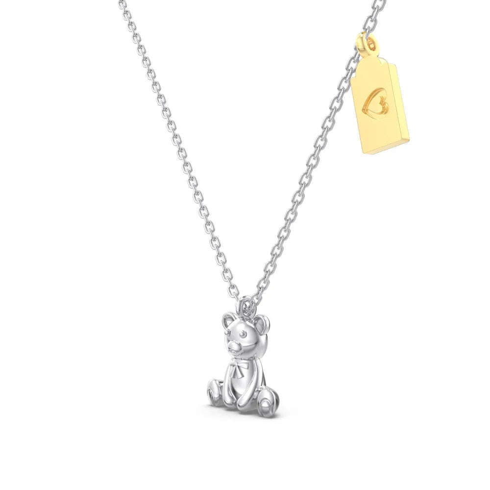 Silver Bear Pendant Necklace