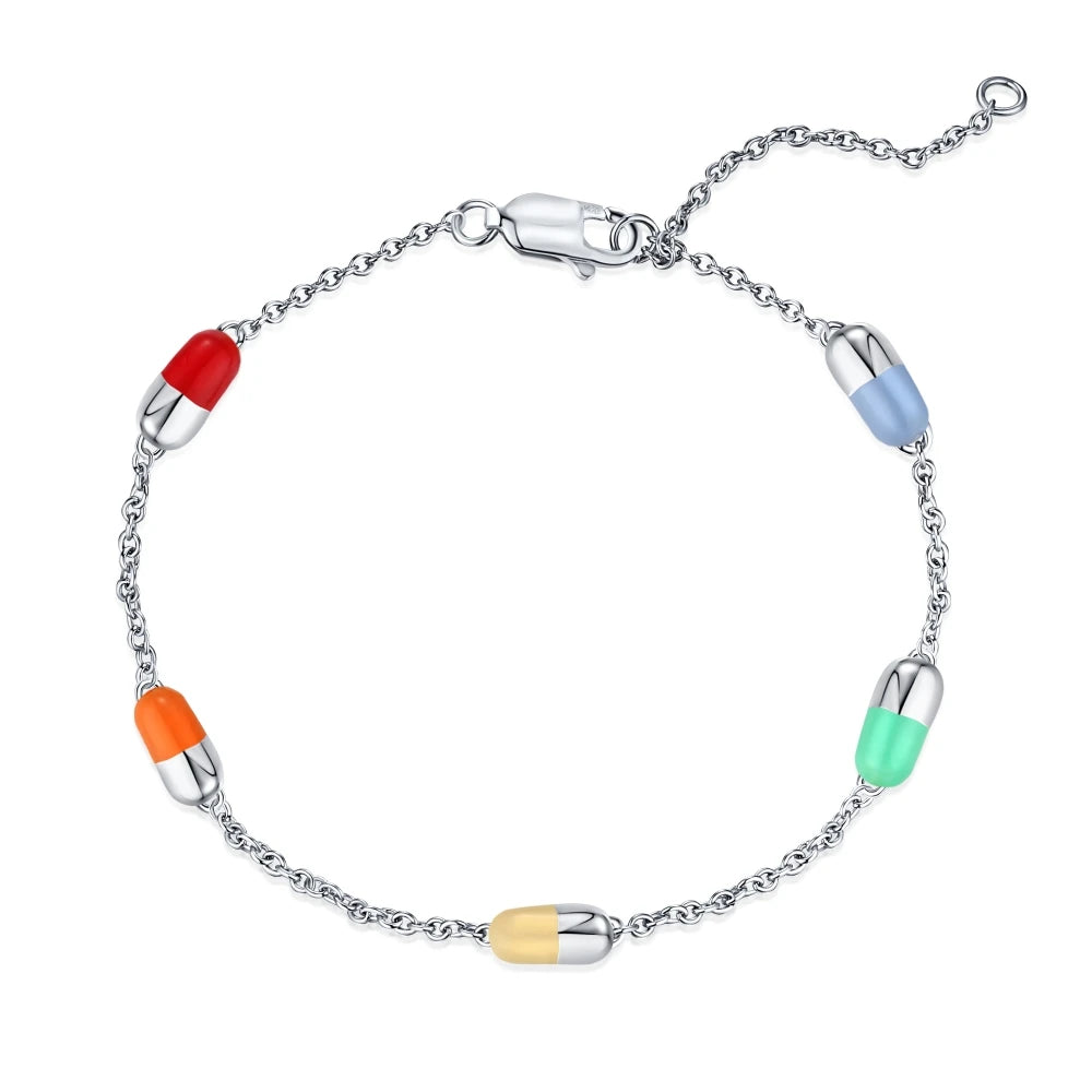 Silver Capsule Charm Bracelet