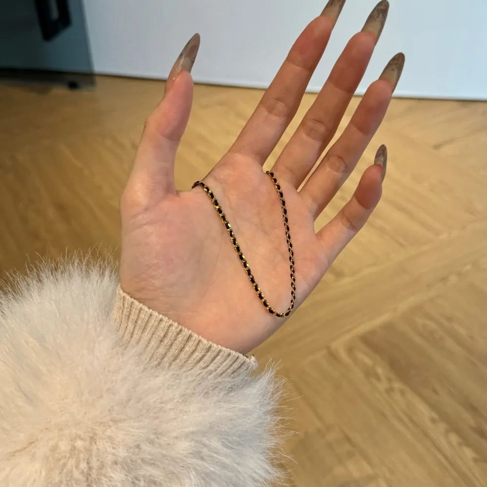 Silver Weaving Link Chain Necklace