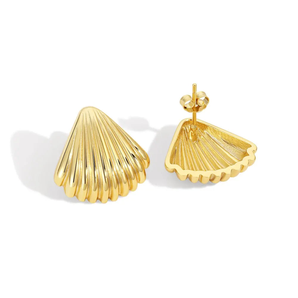 Silver Shell Ear Studs
