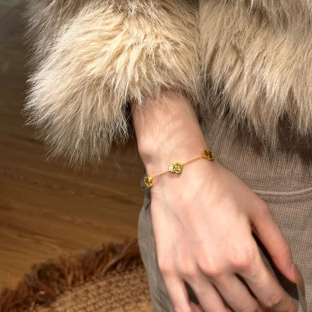 Silver Brushed Gourd Charm Bracelet