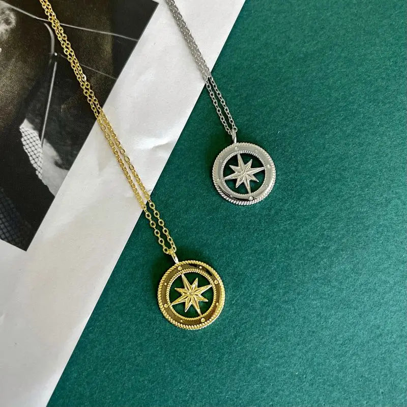 Silver North Star Pendant Necklace