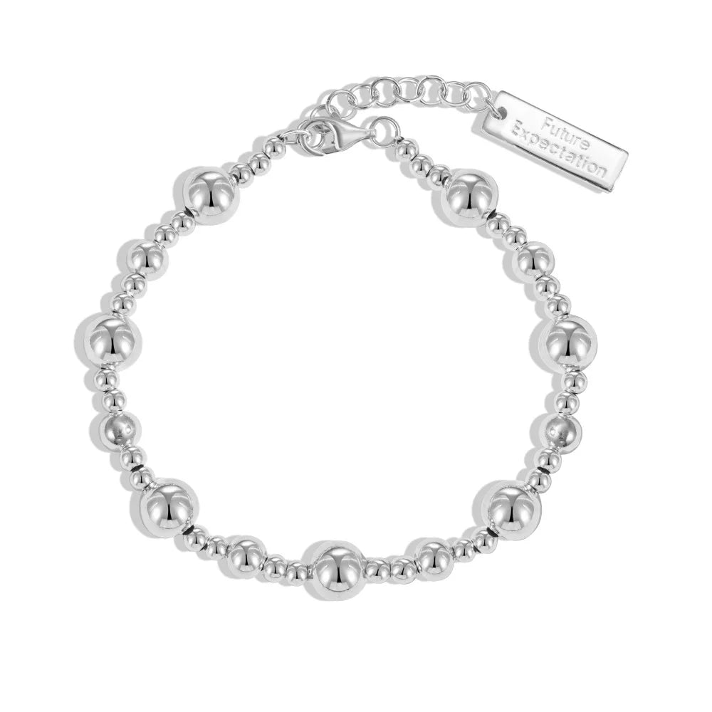 Silver Bangles Beaded Bracelet
