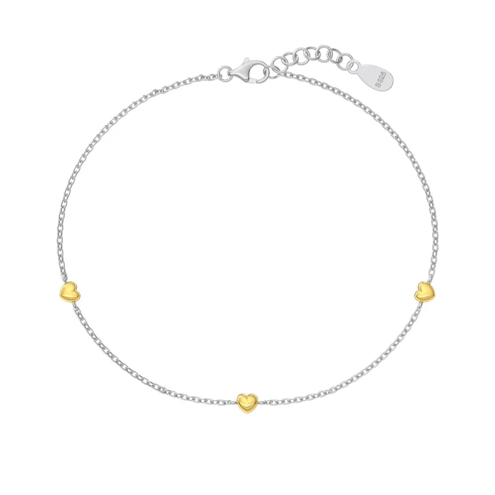 Silver Heart Chain Bracelet