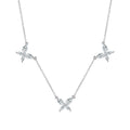 Silver Zircon Marquise Cut Butterfly Chain Necklace