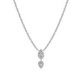 Silver Zircon Round Cut Water Drop Pendant Necklace