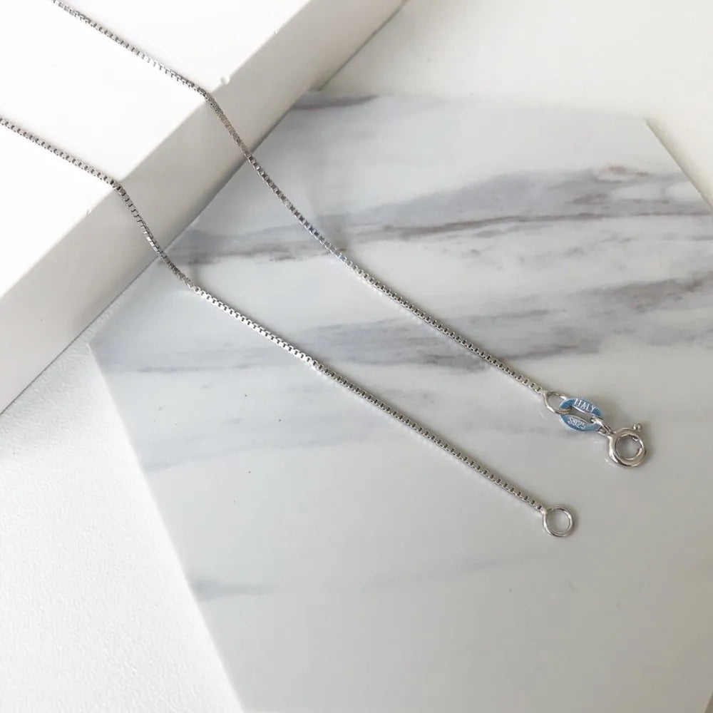 Silver Box Squared Link Chain Necklace