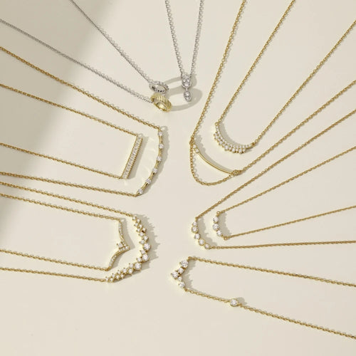 Silver Zircon Round Cut Duel Pendant Necklace