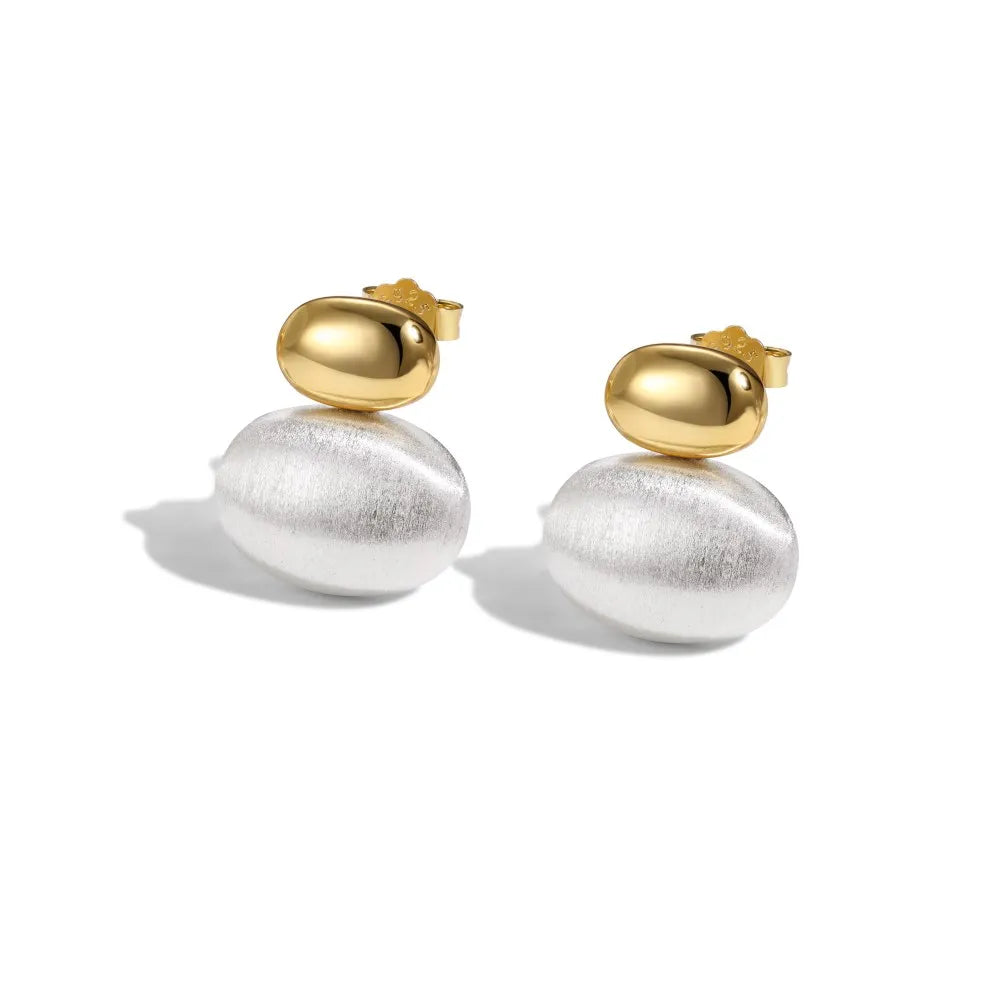 Silver Stacked Ear Studs