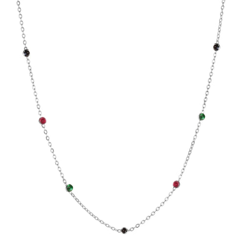 Silver Multi Layer Beaded Necklace