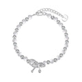 Silver Crystal Round Cut Bow Knot Beaded Bracelet