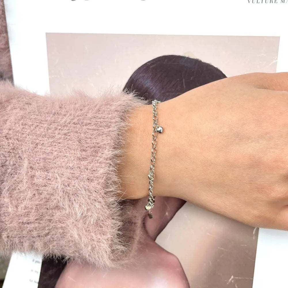 Silver Heart Charm Bracelet