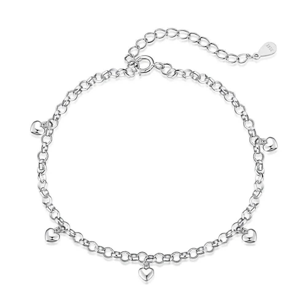 Silver Heart Charm Bracelet